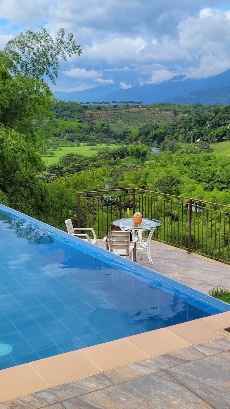 Piscina infinita del alojamiento